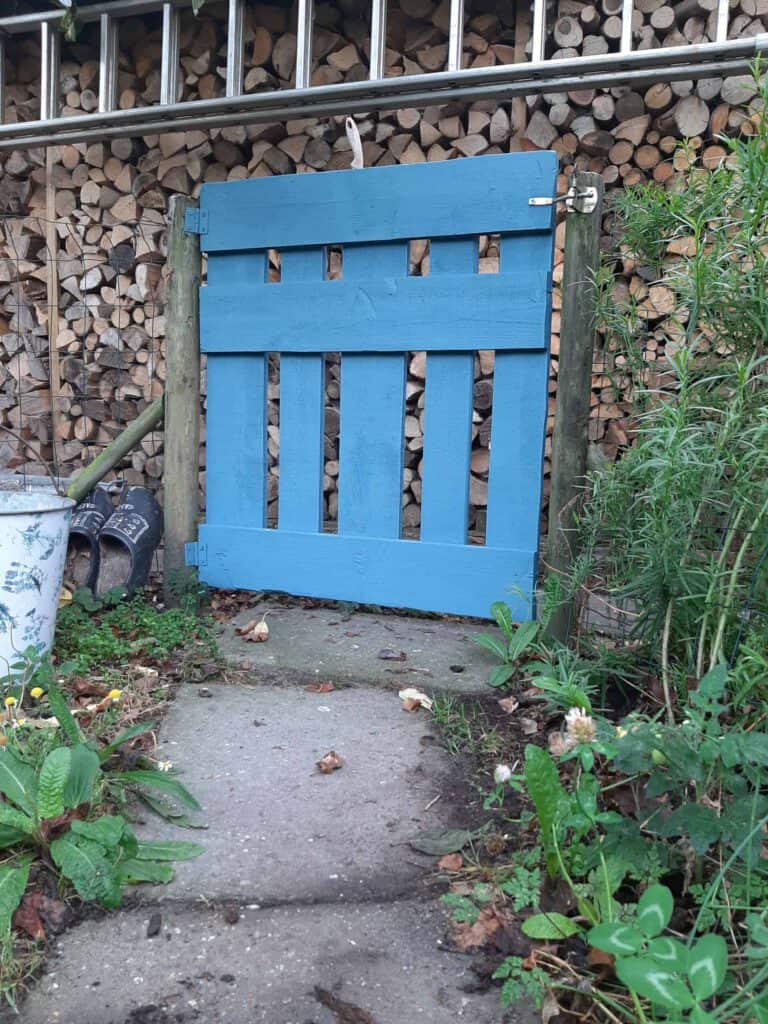 peindre la clôture en bleu